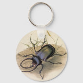 Vintage Insects en Bugs, Rhino Rhinoceros Beetle Sleutelhanger (Achterkant)
