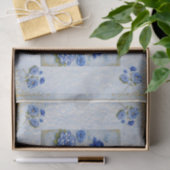 Vintage Inspired Blue & Gold Floral Decoupage Tissuepapier (Geschenk)