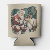 Vintage Inspired Christmas Retro Santa Reindeer  Blikjeskoeler (Voorkant)