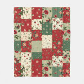Vintage Inspired Christmas Themed Quilt Pattern Fleece Deken (Voorkant)