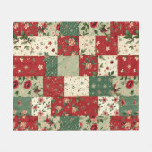 Vintage Inspired Christmas Themed Quilt Pattern Fleece Deken (Voorkant (Horizontaal))
