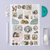 Vintage Inspired Collection of Cat Themed Ephemera Tissuepapier (Craft)