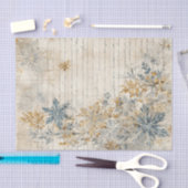 Vintage Inspired Distressed Florals & Snowflakes Tissuepapier (Craft)