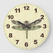 Vintage Inspired Dragonfly Art Wall Clock Grote Klok (Voorkant)
