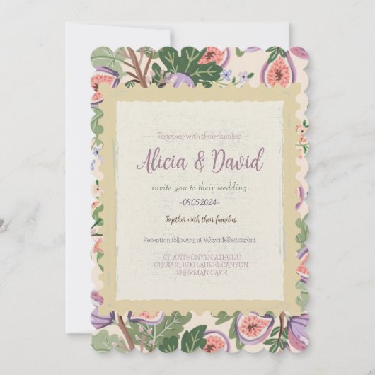  Vintage Inspired Fig Wedding Invitation Kaart (Voorkant)