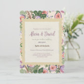  Vintage Inspired Fig Wedding Invitation Kaart (Staand voorkant)