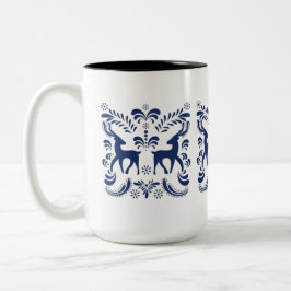 Vintage Inspired Folklore Ceramic Coffee Cup Tweekleurige Koffiemok