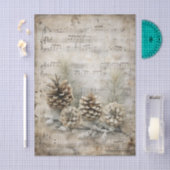 Vintage Inspired Pinecones on Sheet Music Tissuepapier (Craft)