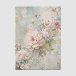 Vintage Inspired Pretty Row of Peonies Background Tissuepapier