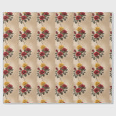 Vintage Inspired Red And Yellow Roses Cadeaupapier (Vlak)
