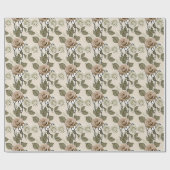Vintage Inspired Sepia Roses With Green Leaves Cadeaupapier (Vlak)