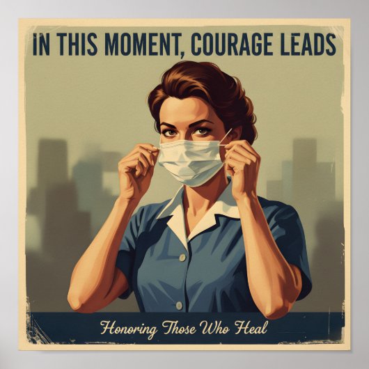 Vintage Inspirerende Verpleegster Poster (Voorkant)
