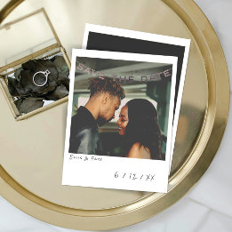Vintage Instant Foto Save The Date Kaart