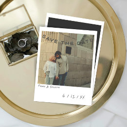 Vintage Instant Foto Save The Date Kaart