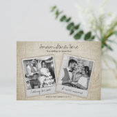 Vintage Instant Photo Wedding Thank You Bedankkaart (Staand voorkant)
