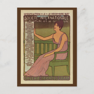 Vintage international painting expo Paris 1897 Briefkaart