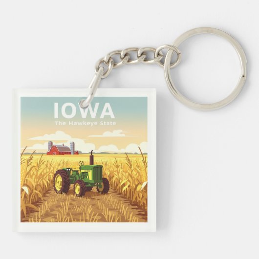 Vintage Iowa Sleutelhanger (Achterkant)