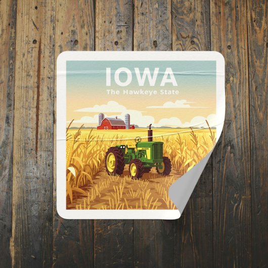 Vintage Iowa Vierkante Sticker