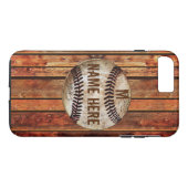 Vintage iPhone 7 PLUS honkbal case PERSONALIZED (Achterkant (Horizontaal))