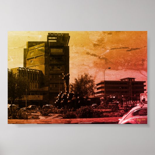 Vintage Iraq baghdad fountain Poster (Voorkant)