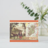 Vintage Ireland Map Briefkaart (Staand voorkant)