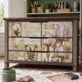Vintage Iris & Fern Botanische Decoupage Ephemera Tissuepapier