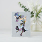 vintage iris flower fairy briefkaart (Staand voorkant)