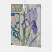 Vintage Iris Illustratie  Glas Ornament (Voorkant links)