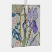 Vintage Iris Illustratie  Glas Ornament (Voorkant Rechts)