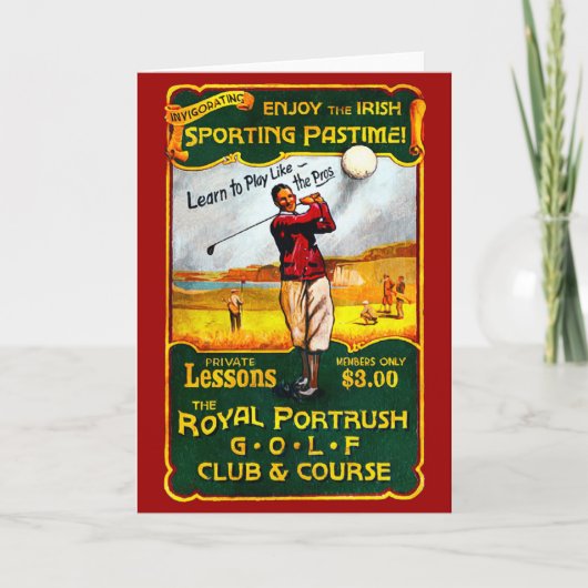 Vintage Irish Golf Kaart (Voorkant)