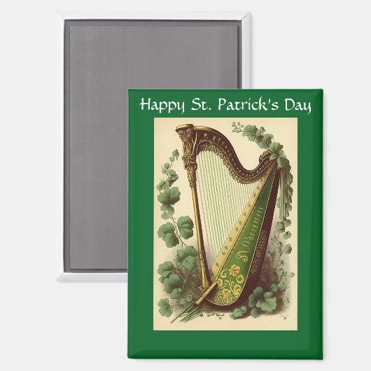 Vintage Irish Harp Magnet (Voorkant / Achterkant)