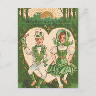 Vintage Irish Hearts St Patrick's Day Kaart