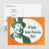 Vintage Irish Saint Patrick Briefkaart (Voorkant / Achterkant)