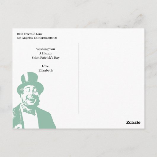 Vintage Irish Saint Patrick Briefkaart (Achterkant)