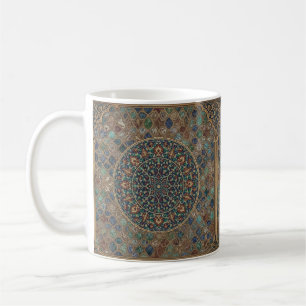 Vintage Islamitisch Geometrisch Mandala & Bloemen Koffiemok