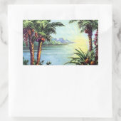 Vintage Island Rechthoekige Sticker (Tas)