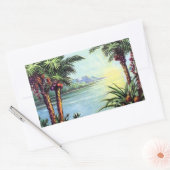Vintage Island Rechthoekige Sticker (Envelop)
