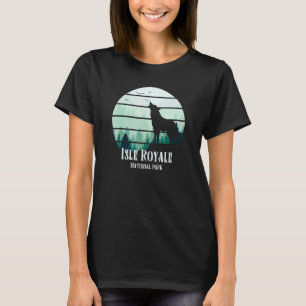 Vintage Isle Royale National Park Huilende Wolf Wo T-shirt