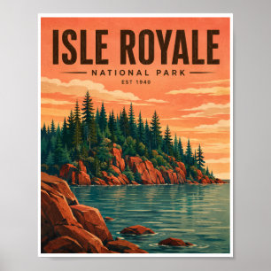Vintage Isle Royale National Park Reisposter Poster