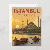 Vintage Istanbul Travel Briefkaart (Voorkant / Achterkant)