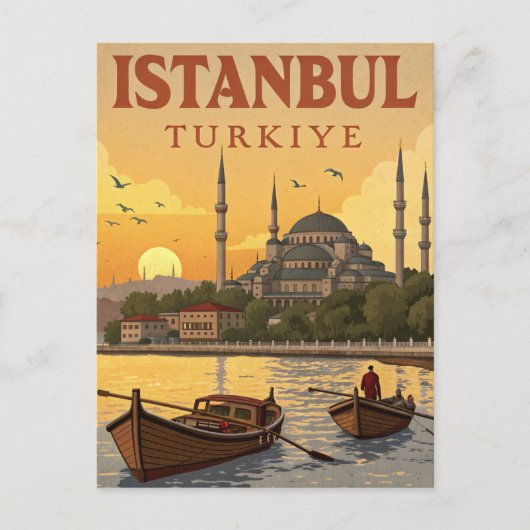 Vintage Istanbul Travel Briefkaart (Voorkant)