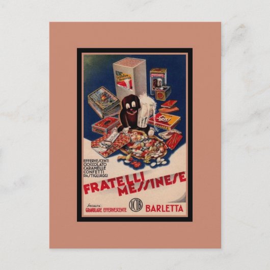 Vintage Italiaanse adverterene snoepjes Briefkaart (Voorkant)