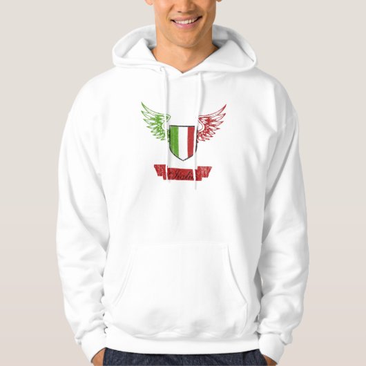Vintage Italiaanse Vlag Vleugels Hoodie Sweatshirt (Voorkant)