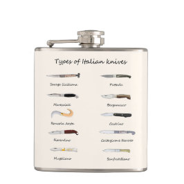 Vintage Italian Knives Illustration Vinyl Wrapped  Heupfles