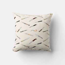 Vintage Italian Knives Pattern Throw Pillow Kussen