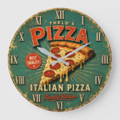Vintage Italian Pizza Grote Klok (Voorkant)