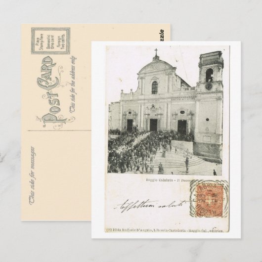Vintage Italië, Festival, Kathedraal, Reggio Briefkaart (Voorkant / Achterkant)