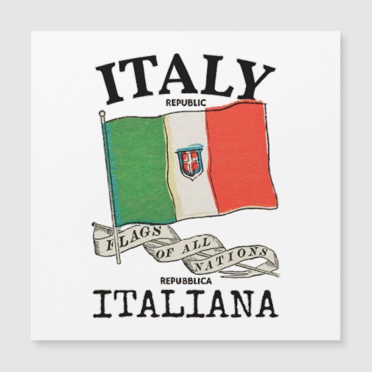 Vintage Italië Land Vlag (Voorkant)