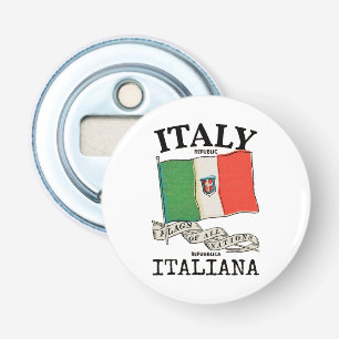 Vintage Italië Land Vlag Button Flesopener