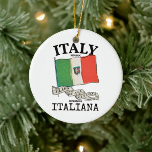 Vintage Italië Land Vlag Keramisch Ornament